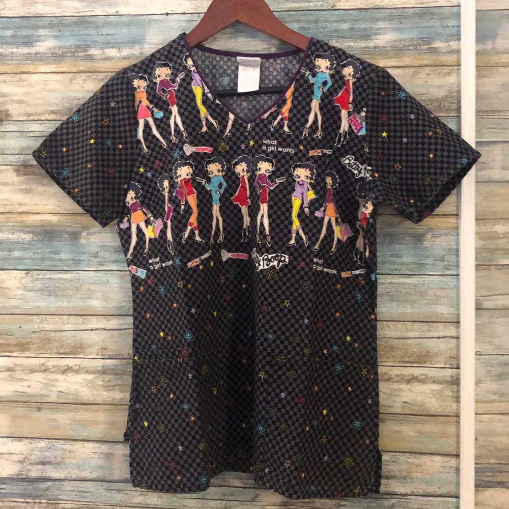 Disney,semame street; Betty boop top scrubs bundle